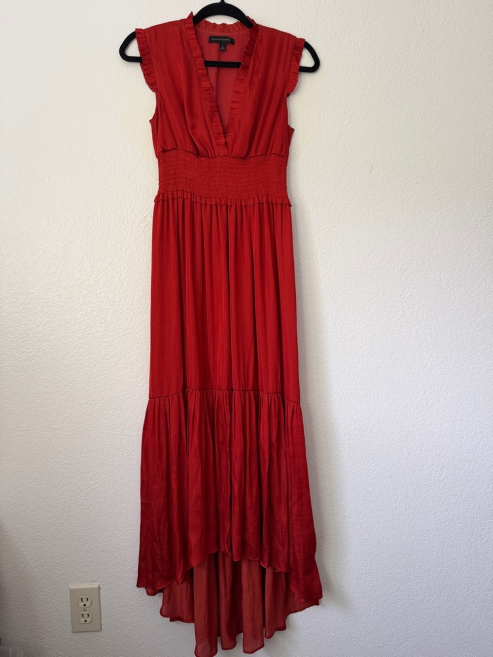 Banana Republic Crimson Ruffled High-Low Maxi Dress - Picture 1 of 7